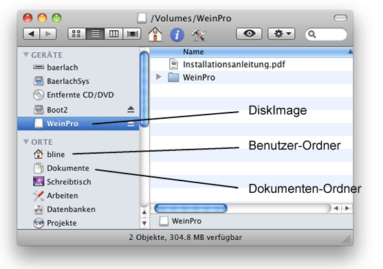 Installation unter Mac OS X